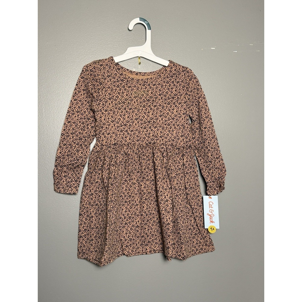 Cat‎ & Jack Girls Leopard Print Dress Size 4T Long Sleeve NWT